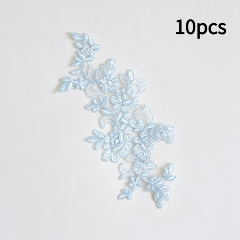 10 шт. Цветочная кружевная аппликация Пара Вышитый Цветочный Нашивка Пришивная Кружевной Мотив Для Свадебного Платья Украшения Одежды