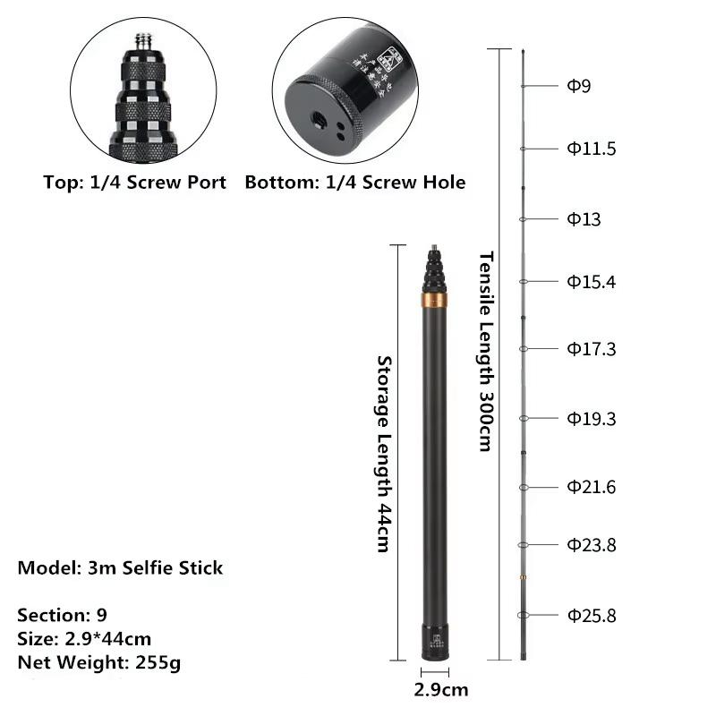 Invisible Extended Edition Selfie Stick Scalable Monopod for Insta360 X6 X5 X4 X3 Accessories for GoPro 13 12 DJI Action Stick 7