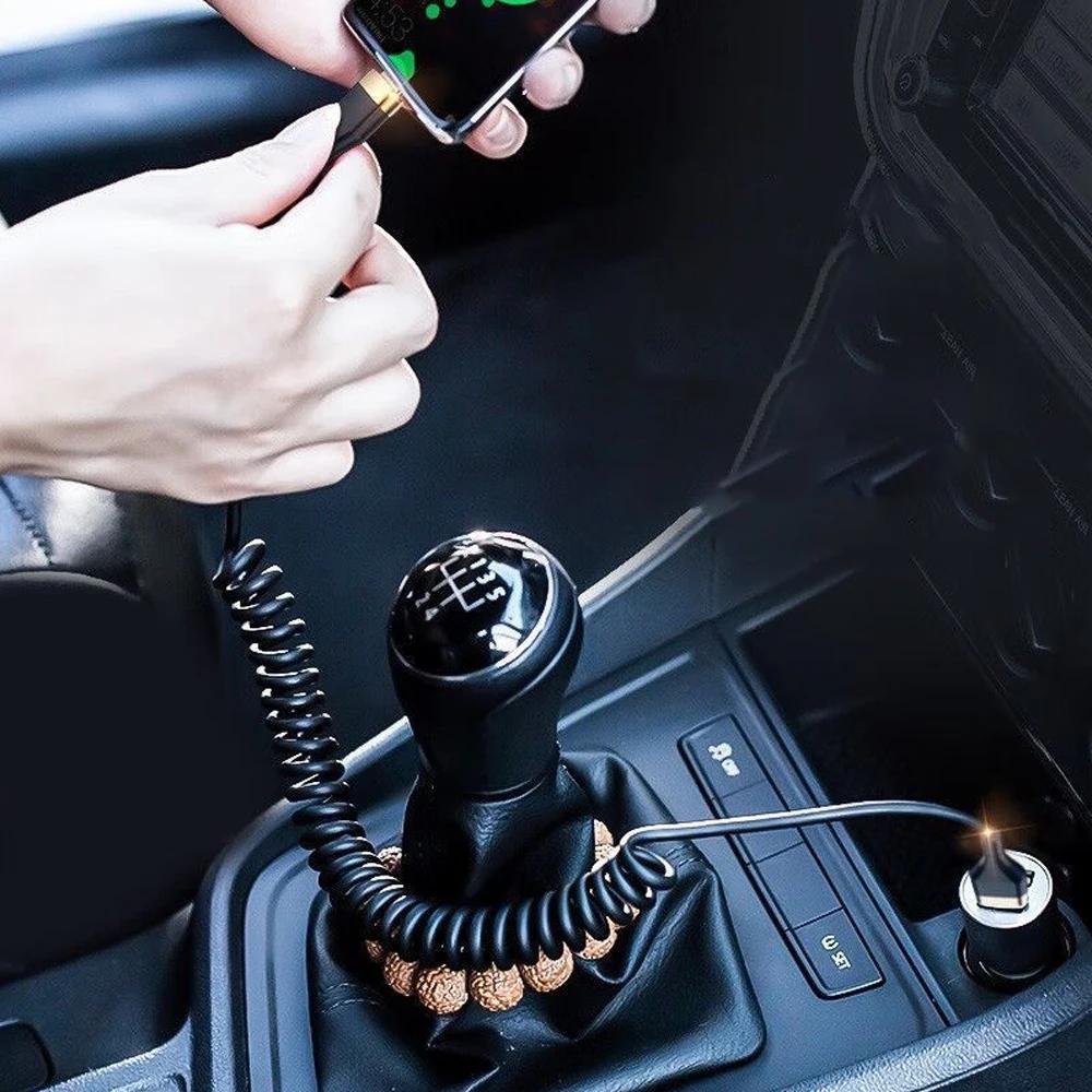 PD 120W пружинный USB-кабель типа C для iPhone 15 Pro Max, кабель для быстрой зарядки, двойной USB-кабель типа C для телефонов Samsung, Xiaomi и Huawei