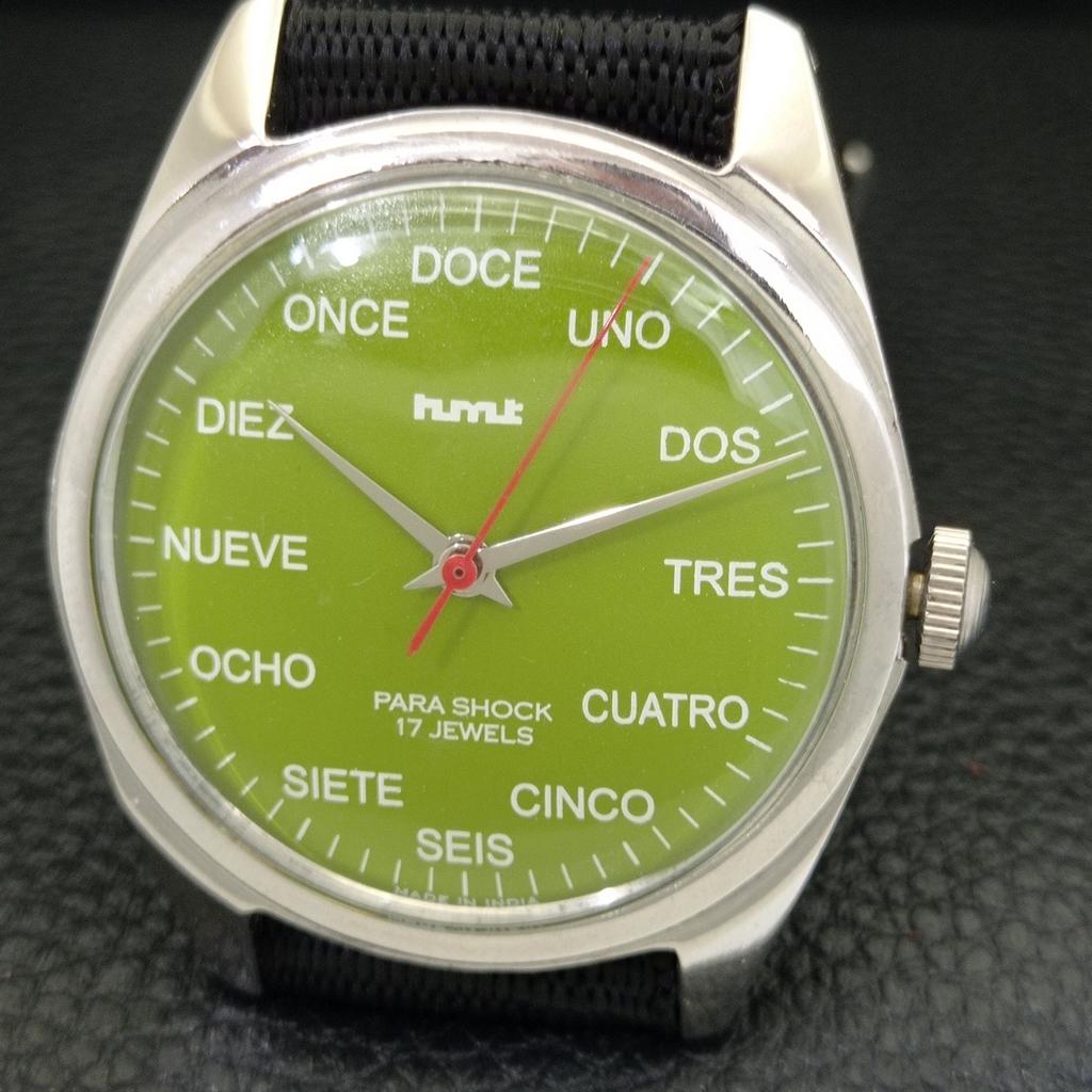 ИНДИЙСКИЕ ВИНТАЖНЫЕ МУЖСКИЕ ЧАСЫ С РУЧНЫМ ЗАВОДОМ HMT, ЗЕЛЕНЫЙ ЦИФЕРБЛАТ, a702815-1 R211-a702815