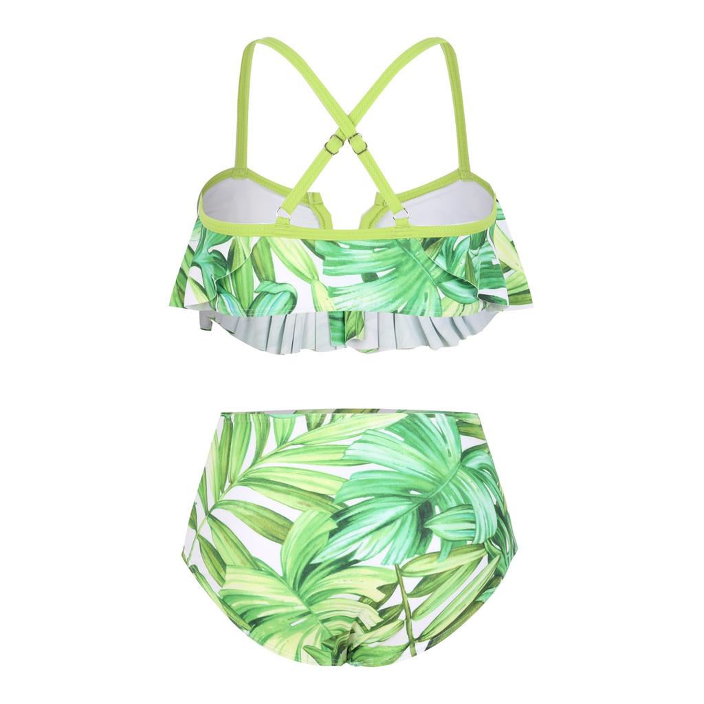 Детский цветной контрастный цветной модный раздельный купальник с фланцами