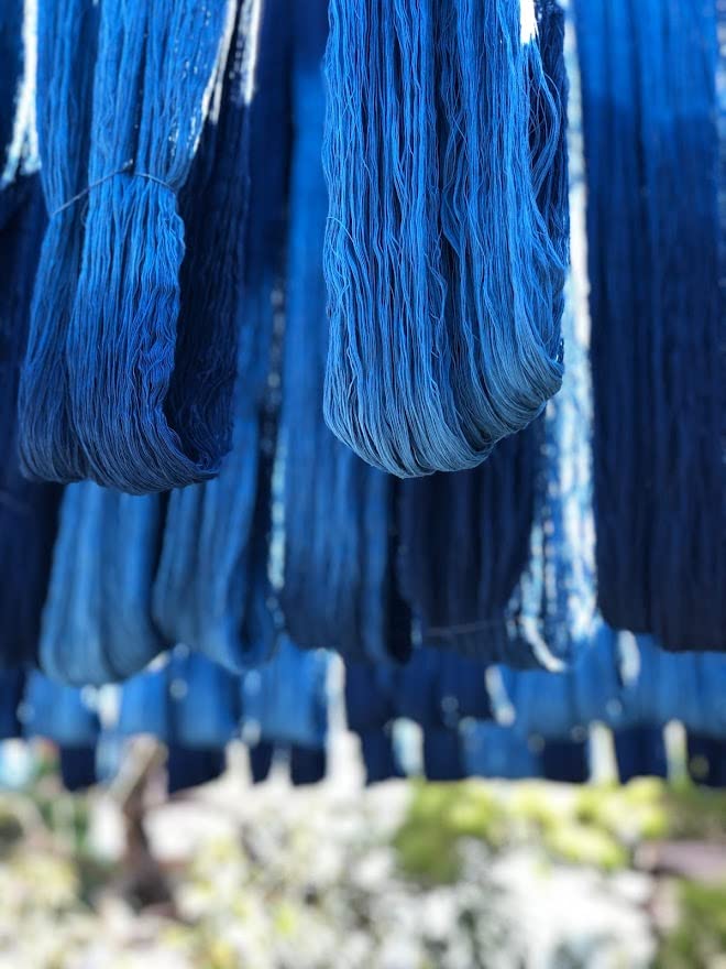 Текстиль Прямой из натурального индиго ассорти из хлопка шириной 50 см x 6 [Шимогава (СИМОГАВА)] ткач, окрашенный, типы, простой, полосатый, клетчатый,