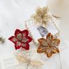 Glitter Artificial Christmas Flower Velvet Simulation Flower Christmas Poinsettia  Home Decoration