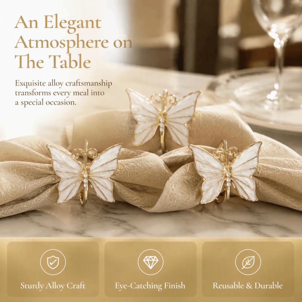 6pcs White Napkin Ring Holder 1.81 X 1.42 in Tableware Accessory Set Holiday Decoration