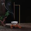 Подставка для благовоний из розового дерева для палочек, перевернутая курильница с фарфоровым улавливателем пепла, буддийские принадлежности для домашнего декора