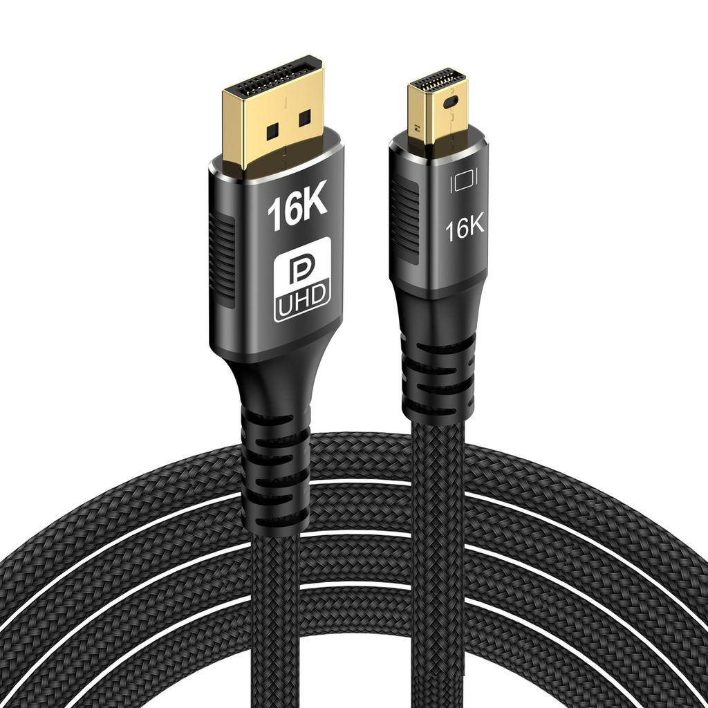 Bi-Directional Mini DP To DP 1.4 Cable, 4K@144Hz DisplayPort