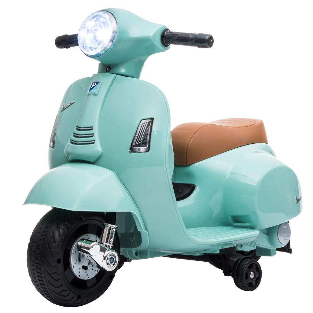 Licensed Vespa 6V Ride On Motorcycle for Kids Max. 25KG Green