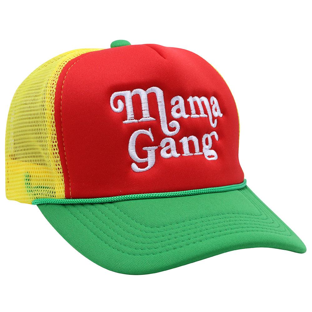 Mama Gang Mesh Cap Alphabet Embroidery Baseball Cap Curved Brim Couple Sunscreen Sunshade Truck Cap Cap