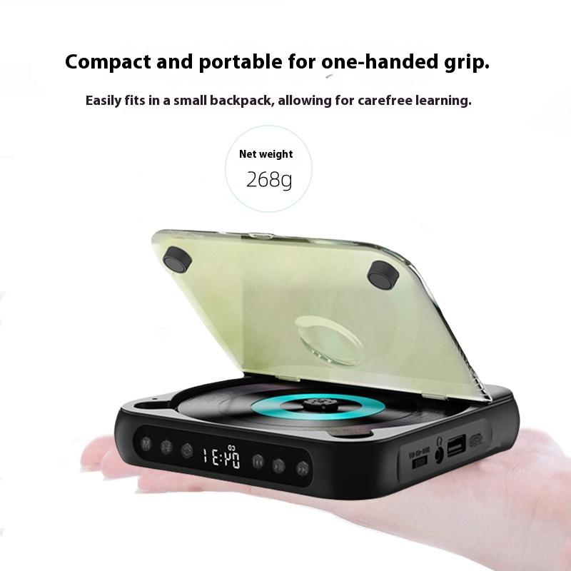Портативный CD-плеер с Bluetooth, поддержкой USB/TF/AUX, перезаряжаемой батареей 2000 мАч, ЖК-дисплеем - Модель KC-918