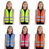 Unisex Kids Safety Vest Sleeveless Zipper Front High Visibility Reflective Design Volunteer Activities