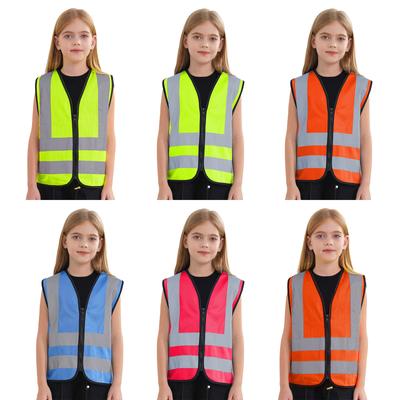 Детский светоотражающий жилет унисекс без рукавов на молнии спереди, высокой видимости, для волонтерской деятельности