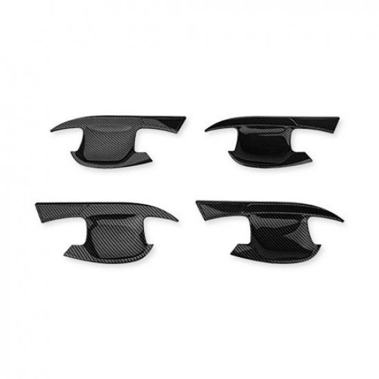 Carbon Fiber Exterior Door Handle Bowl Cover Trim For KIA Niro 2022 2023 2024