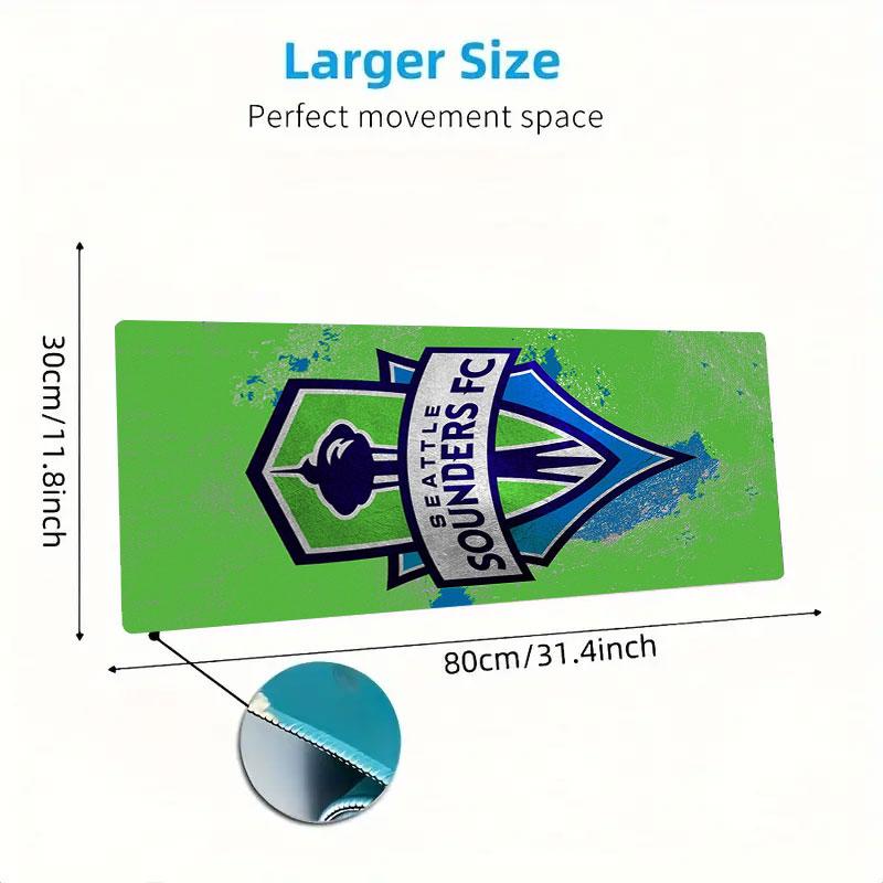 FC Seattle Sounders Mouse Pad, Large Gaming Desk Mat, Non-slip XXL Mousepad for Laptop & Tablet, Mini PC Playmat with Stitched Edges