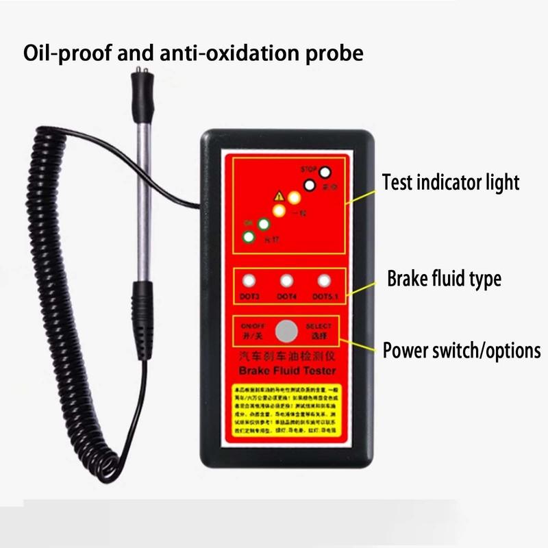 Automotive Brake Fluid Liquid Tester, DOT3 DOT4 DOT5.1 Brake Liquid Vehicle Diagnostic Testing Detector