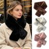 Skin Friendly Fluffy Neck Scarf Women Imitation Mink Fur Scarf Thickened Soft Plush Thermal Winter Wrap Warmer Cold Weather Elegant Shawl Accessory