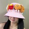 Wide-Brimmed Hamburger Fisherman Hat Breathable Cartoon Sunshade Hat Sunscreen Basin Cap  Spring