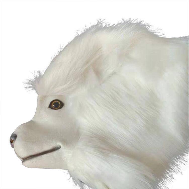 Латексная маска пуделя, волка, хаски, мультяшного животного для Рождества и Хэллоуина