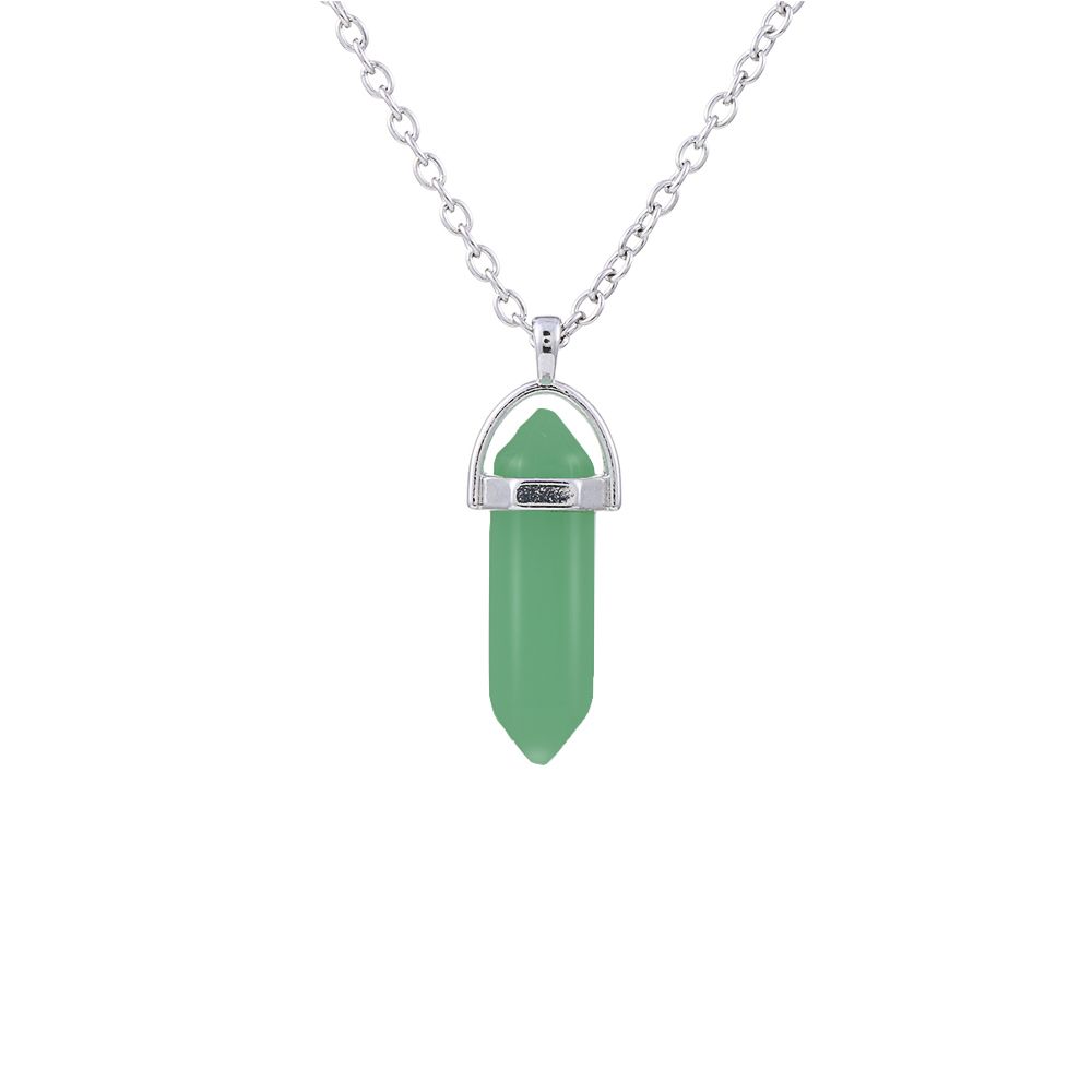 Plated Chakra Hexagonal Jewelry Accessories Stone Pendant Natural Crystal Necklace Quartz chain