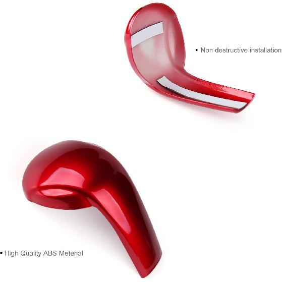 Compatible with Mazda CX-5 CX-9 CX-3 6 3 Accessories Car Gear Shift Knob Cover Trim Cap Gear Panel Gears Sporty Interior Decoration Sticker -Red