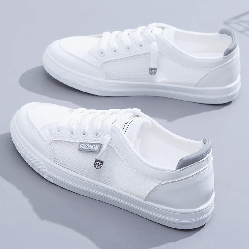 White Shoes for Women In Summer with Skirt Shoes New Style Versatile Mesh Breathable Thin Sports Mesh Shoes Casual Board Shoes