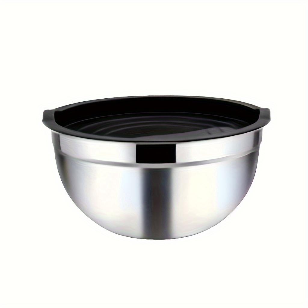 Миска для смешивания с крышкой, Салатница из нержавеющей стали, Металлическая вкладываемая миска для выпечки, приготовления и подготовки, Размер 4,2 кварты (черный)