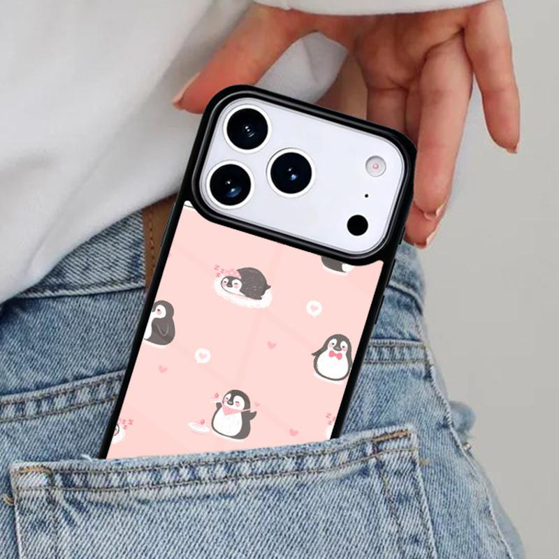 Милый Чехол для Телефона с Рисунком Пингвина для iPhone 16e 15 14 13 12 17 Pro Max Plus Air 17pro Чехол Coque