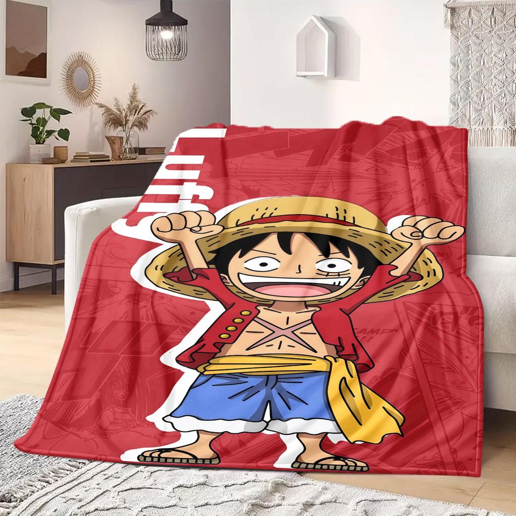 ONE PIECE Monkey D. Luffy Print Blanket Warm Comfortable Flannel Blanket Suitable for Bedrooms,Sofas, Beds,Chairs -QIAO106