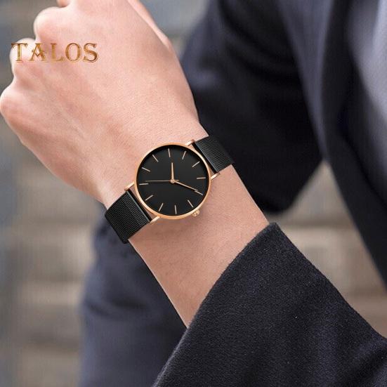 Men Watch Quartz Movement Simple Style Round Dial Stainless Steel Time-checking High Accuracy Daily Office Wristwatch Dating Timepiece