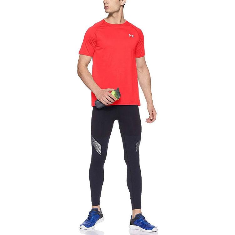 Under Armour Быстросохнущая спортивная футболка свободного кроя с круглым вырезом и коротким рукавом, мужская красная 1228539-600