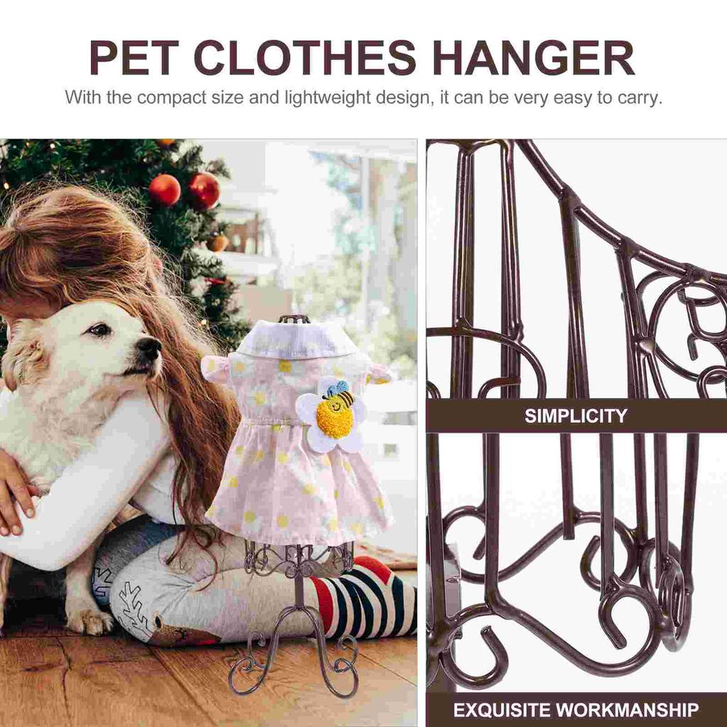 Черная Прочная Железная Стойка для Демонстрации Одежды для Питомцев Манекен Платья Модель Одежды для Щенков Вешалка для Пальто Кошек Манекен Тела Аксессуары для Собак