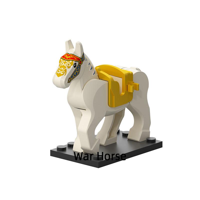 Коричневый Белый Черный Серый Древний Боевой Конь Модель Блоки MOC Кирпичи Набор Подарки Игрушки Для Детей XP1007-XP1016