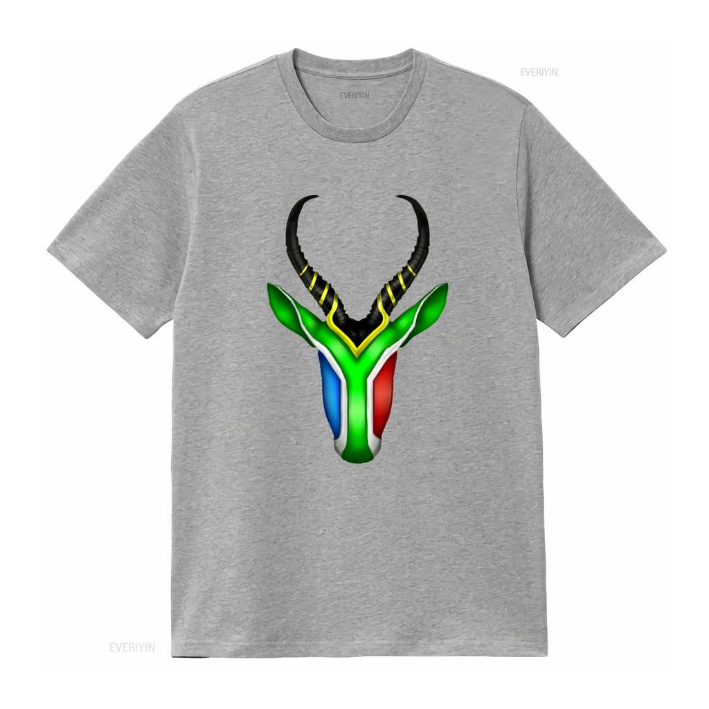 South Africa Springbok Print T Shirt Unique Design Comfortable Fabric Perfect for Sports and Casual Wear vintage Washed