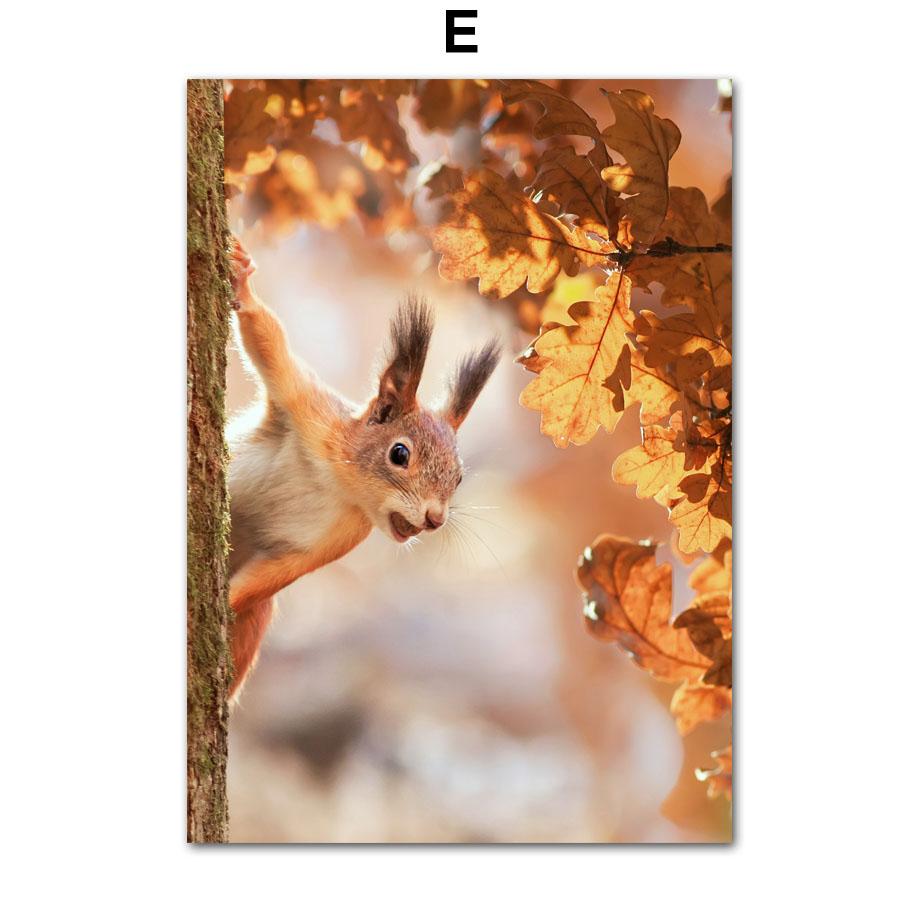 Осенние опавшие листья, клен, олень, велосипед, камера, осенние постеры и принты, настенная живопись на холсте для гостиной, украшение дома