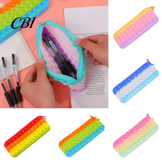 Decompression Pencil Case Pop Case, Large Capacity Silicone Storage Bag, with Relief Bubble Toy Stationery for Kids School Office Stress