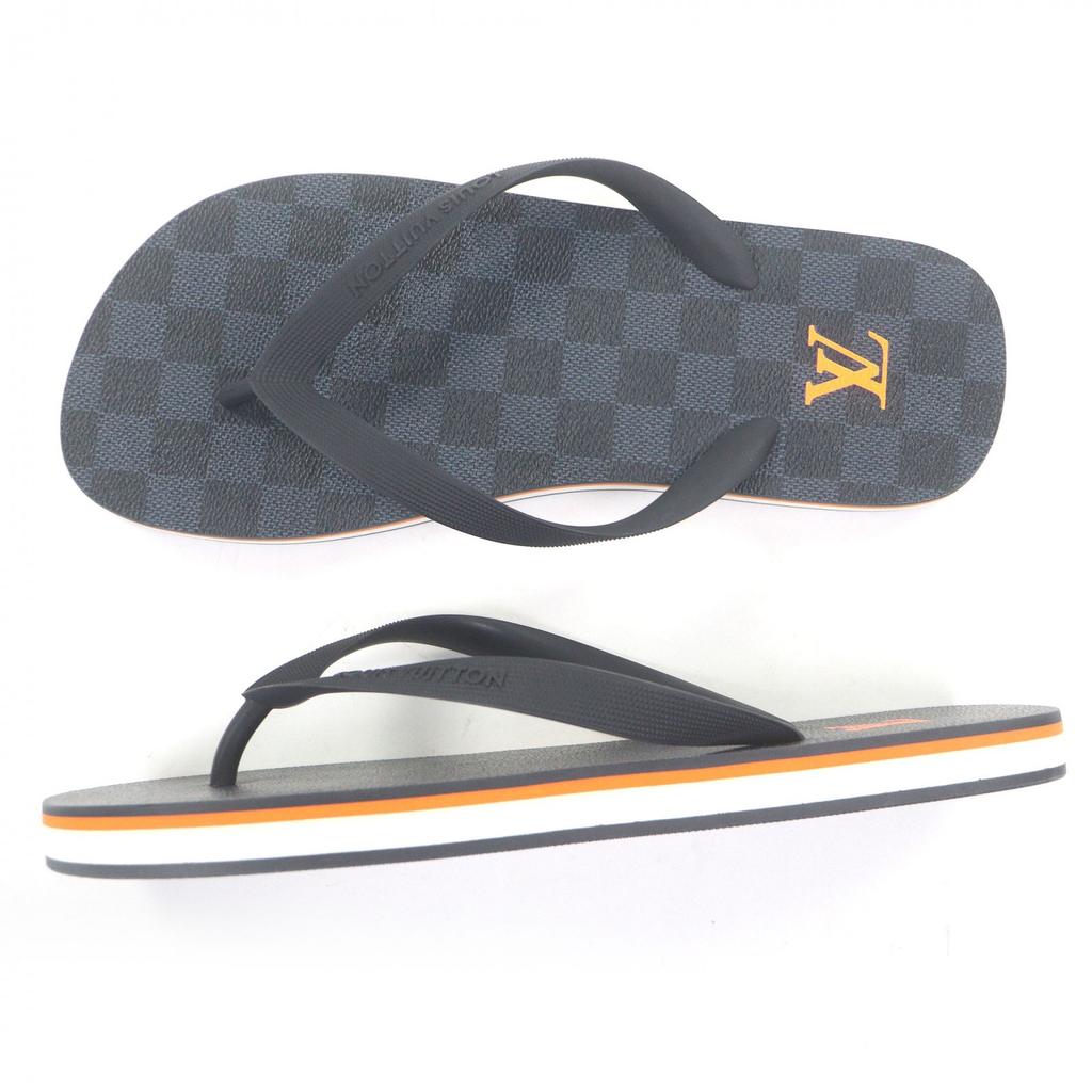 Great LOUIS VUITTON Beach sandal LV Molitor Line Damier logo thong sandals Used