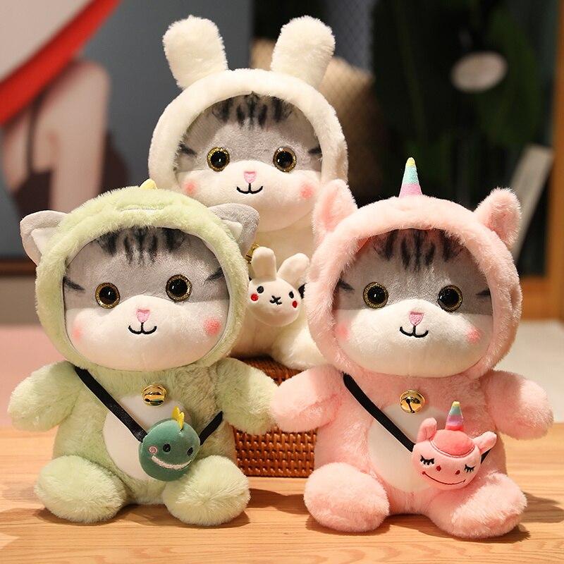 1 шт. 30/40 см Kawaii Cat плюшевые игрушки Прекрасный Косплей Единорог Динозавр Кролик Плюшевые Куклы Мягкая Подушка с Животными Для Детей