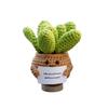 Positive Crochet Ball Cactus with Encouraging Card Emotional Support Handmade Knitting Potted Succulent Doll Toy Decoration Ornament