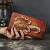 Genuine Leather Women's Wallet, Long Clutch Bag, Retro Cowhide Wallet, High-end Mobile Phone Case