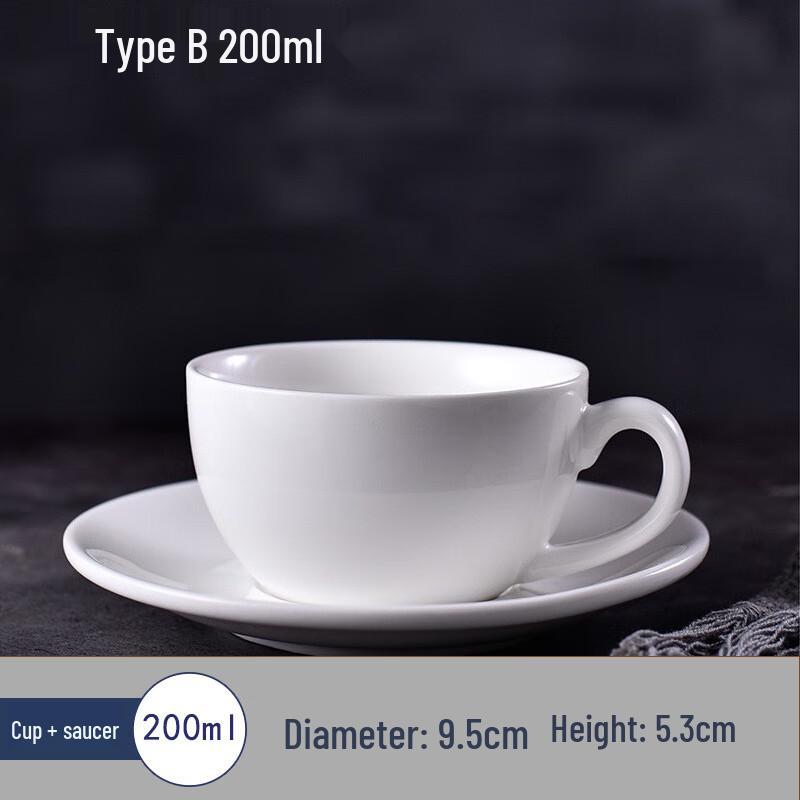 LISM Pure White Minimalist Ceramic Coffee Cup and Saucer Set