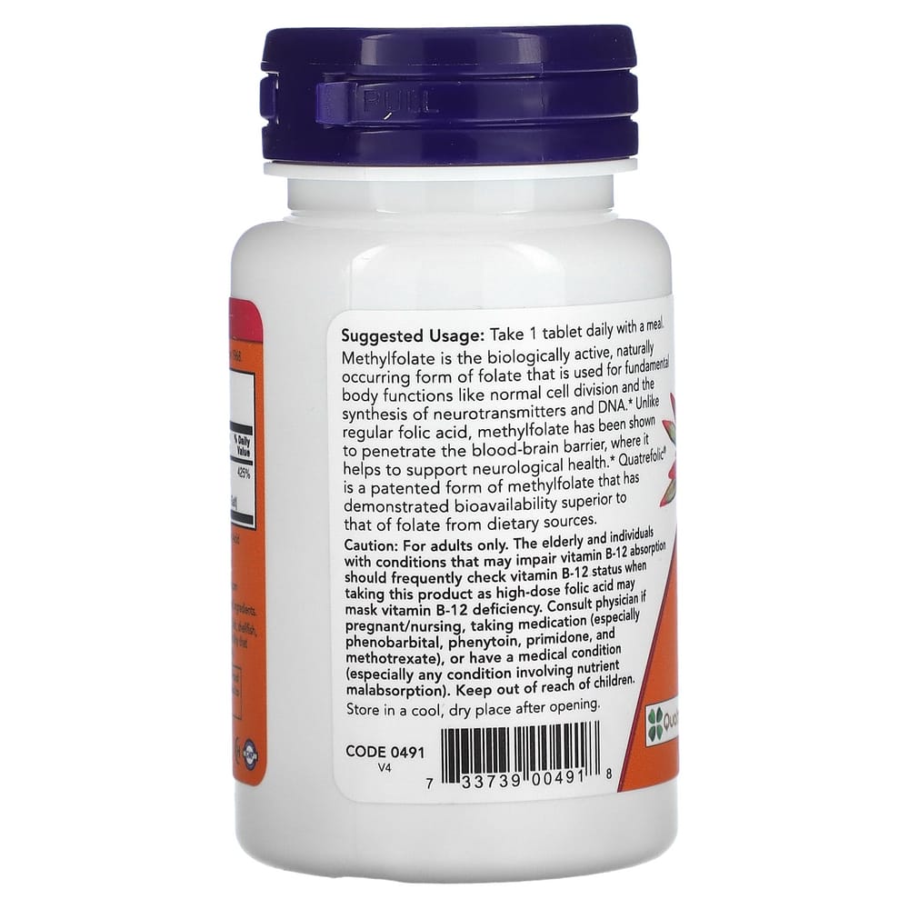 NOW Foods Метилфолат 1000 мкг, 90 таблеток