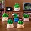 Creative Moss Miniature Artificial Cactus Cartoon Style Resin Garden Decor Piece