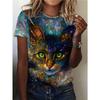 Футболка с круглым вырезом и коротким рукавом EMERY ROSE Cat Print