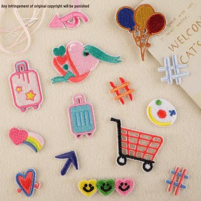 Корейская нашивка-аппликация с вышивкой, самоклеящийся патч для одежды и DIY аксессуаров
