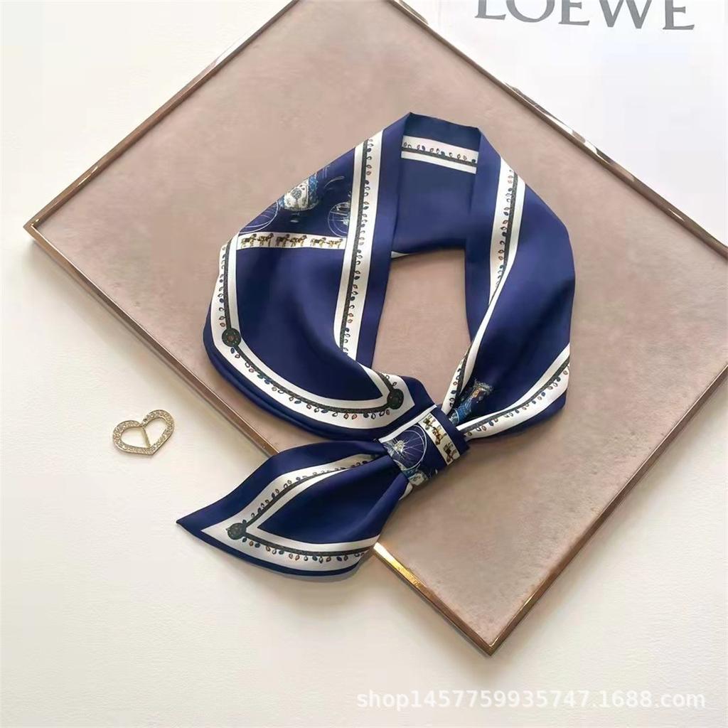 Silk Scarf Small Long Square Scarf Women'S High-End Neck Protection Scarf Professional Matching Shirt Scarf