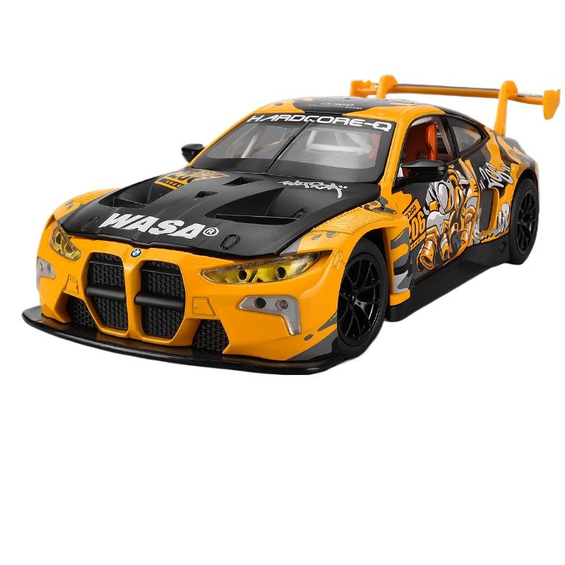Масштаб 1/24 BMW M4 GT3 Серия WASA Литой металлический автомобиль из сплава Модель автомобиля DIY Дизайн Коллекция Декорация Бутик Модные подарки для мальчиков