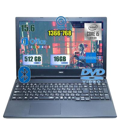 Восстановленный NEC VersaPro VKT16 Intel Core i5 10210U 16 ГБ Windows 11 Pro Office веб-камера DVD USB Японская клавиатура Б/у, ноутбук, 15,6 дюйма, 1,60 ГГц, ОЗУ,