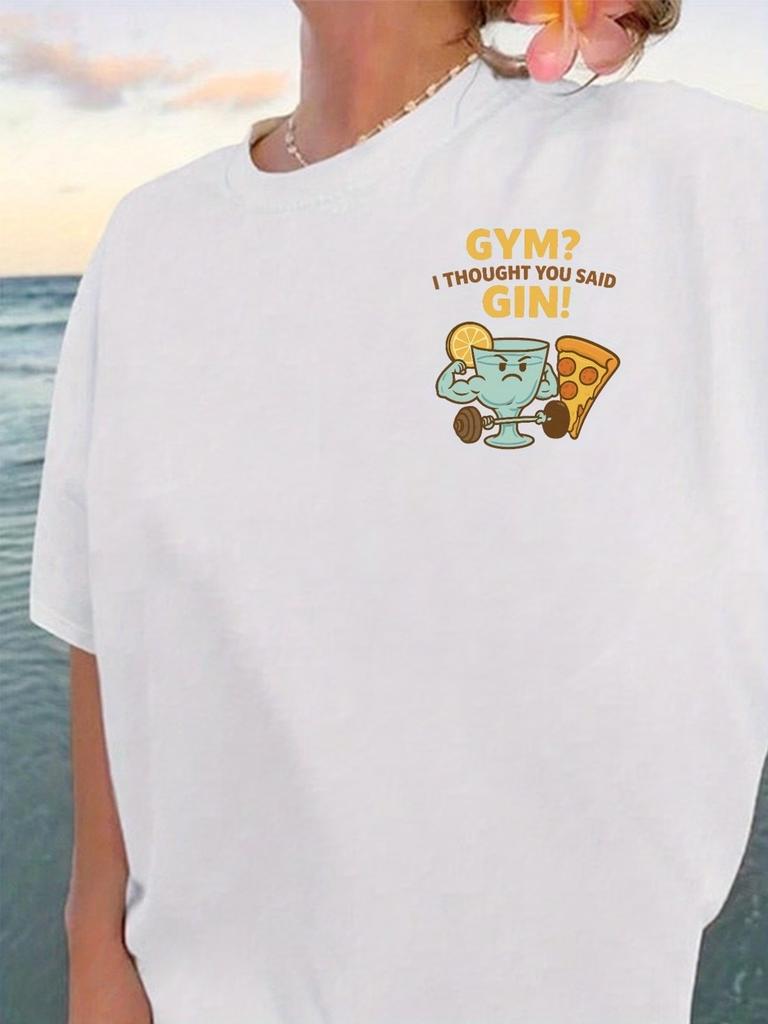Vintage Funny Cartoon Gym 100 Comic Cotton Unisexs Tshirt Soft Crew Neck Short Sleeve Top Harajuku Tee Shirt Aesthetic