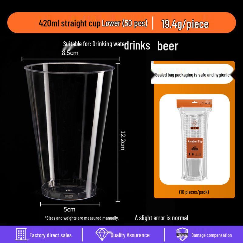 Disposable Transparent Food-Grade Plastic Cups, Thickened for Household & Reception Use
