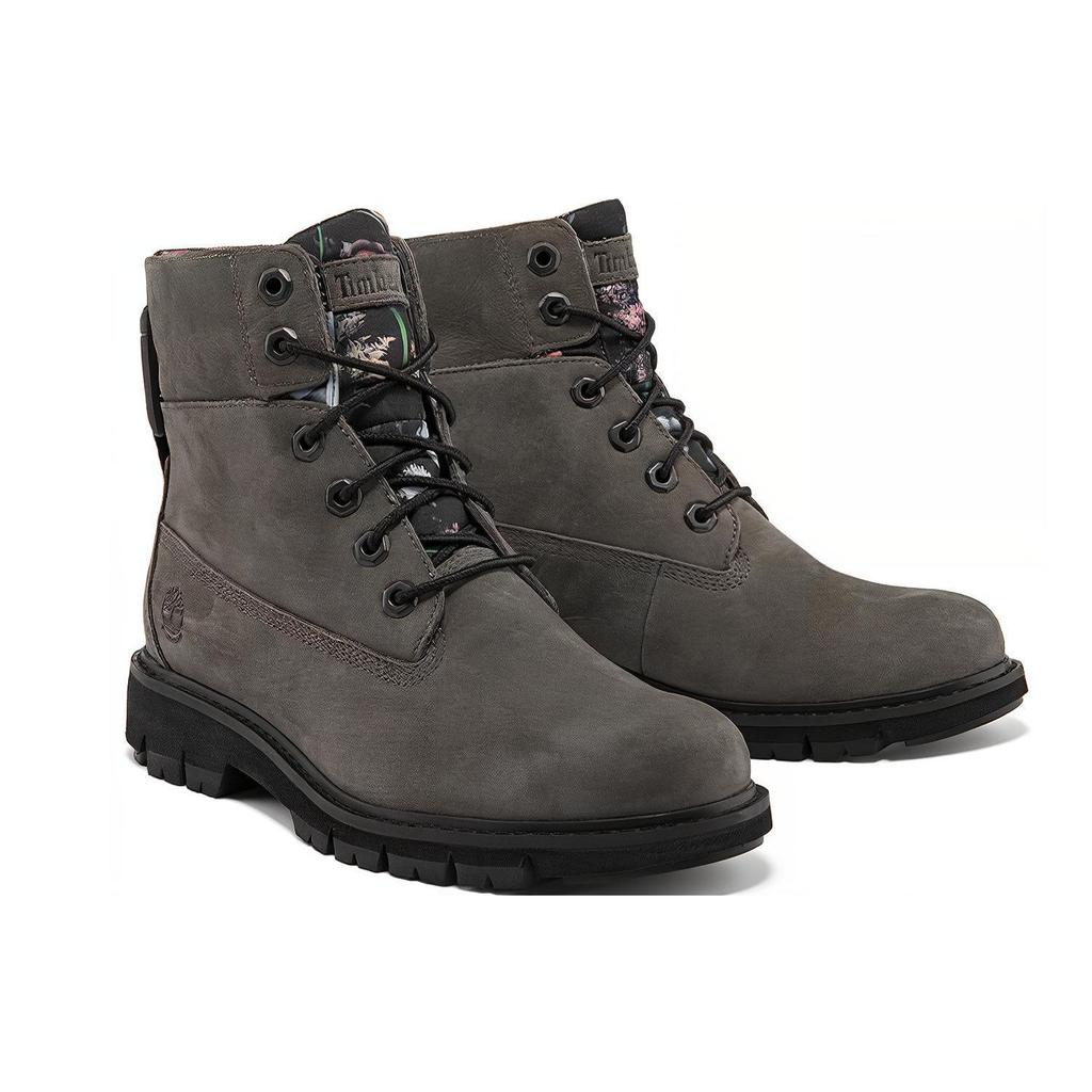 Timberland Lucia Way кожаные повседневные водонепроницаемые короткие ботинки Martin женские серые A2KURW