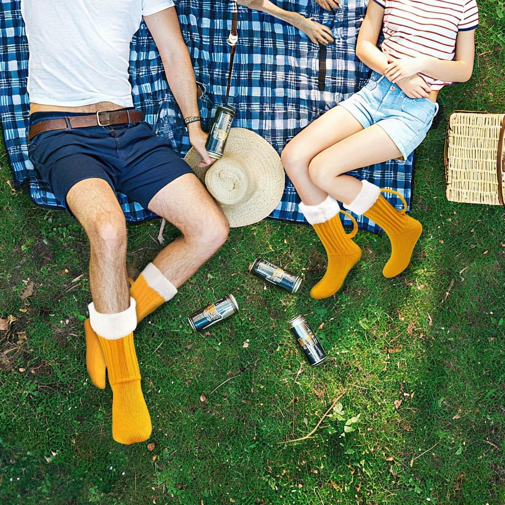Смешные Новые Пивные Носки для Мужчин Женщин Толстые Вязаные Зимние Лыжные Носки для Дома Любителя Пива Подарок на День Рождения Носки для Взрослых Длинные Носки